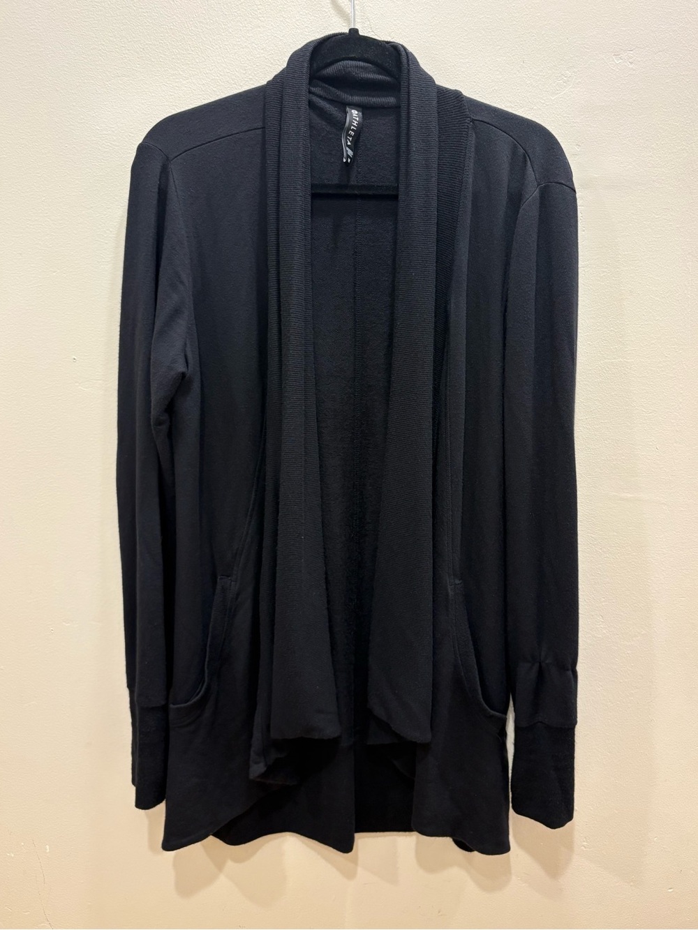 Athleta Black Modal Open Front Long Cardigan Sweater Medium